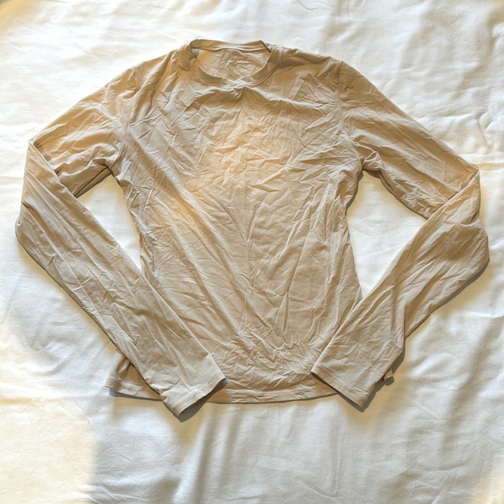 Skims Fit Everybody Long Sleeve Tee Small Sand